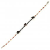 925 Ayar Gümüş ve Bronz Karışımı Garnet ve Yakut Taşlı Otantik Bileklik - 3