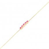 925 Ayar Gümüş Yakut Taşlı 5 Sıra Suyolu Bileklik - 2