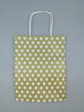 KRAFT KAĞIT ÇANTA GOLD PUANLI 18CM X 24CM - 1 ADET thumbnail 3