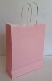 KRAFT KAĞIT ÇANTA PEMBE 25CM X 30CM - 1 ADET - 1
