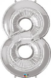 RAKAM BALON FOLYO 8 GÜMÜŞ 70CM (UÇMAYAN) - 2