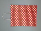KRAFT KAĞIT ÇANTA KIRMIZI PUANLI 25CM X 30CM - 1 ADET - 3