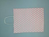 KRAFT KAĞIT ÇANTA PEMBE PUANLI 25CM X 30CM - 1 ADET - 2