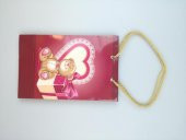 KARTON ÇANTA KALP AYICIK TEMALI 11CM X 17CM - 1 ADET - 4