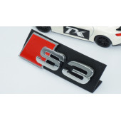 DK Tuning S3 Gümüş Kırmızı 3D Ön Panjur Logo Audi İle Uyumlu - 3