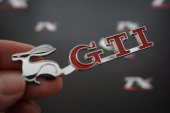 Volkswagen GTİ Running Rabbit Bagaj Krom Metal 3M Logo - 1