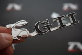 Volkswagen GTİ Running Rabbit Çamurluk Yanı Krom Metal 3M Logo thumbnail 2