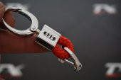 Audi Logo Stil Hasır Desen Anahtarlık K - 5