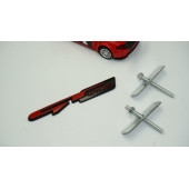 DK Kia GT Line Ön Panjur Vidalı 3D Kırmızı Siyah Metal Logo - 2