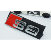 DK Tuning S8 Gümüş Kırmızı 3D Ön Panjur Logo Audi İle Uyumlu - 3