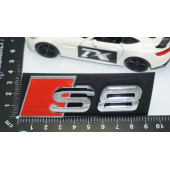 DK Tuning S8 Gümüş Kırmızı 3D Ön Panjur Logo Audi İle Uyumlu - 4
