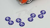 Peugeot Logo Jant Torpido Direksiyon 12mm Damla Sticker Logo Seti - 5