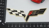 Chevrolet Corvette F1 Logo Bagaj 3M 3D Metal Logo Amblem Seti - 4