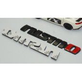 DK Nissan Nismo Siyah Kırmızı Çamurluk Yanı Logo Arma Amblem Seti - 4