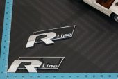 Audi R Line Çamurluk Yanı 3M 3D Krom Metal Logo Seti - 6
