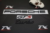 Porsche GTS Turbo Bagaj Yazı Metal Logo Seti Siyah Renk Orjinal Ü - 2