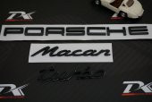 Porsche Macan Turbo Bagaj Yazı Metal Logo Seti Siyah Renk Orjinal - 3