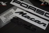 Porsche Macan Turbo Bagaj Yazı Metal Logo Seti Siyah Renk Orjinal - 4