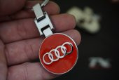 Audi Logo Krom Metal Çift Yön Anahtarlık - 2