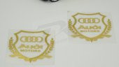 Audi Motors Logo Kelebek Cam Buğday Başakları Logo 2Li Seti - 4