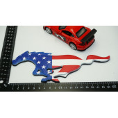 DK Ford Mustang Shelby GT Koşan At Ön Panjur Vidalı Amerikan Bayrak 3D Metal Logo - 5