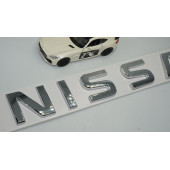 DK Nissan Bagaj 3M 3D Gümüş Krom ABS Yazı Logo Amblem 29x4 Cm - 3