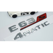 DK Tuning E63S 4Matic Bagaj Krom Kırmızı ABS Yazı Logo Benz İle Uyumlu - 3