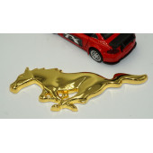 DK Ford Mustang Shelby GT Koşan At Bagaj Gold Metal Logo - 3