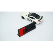 DK Tuning S4 Siyah Kırmızı 3D Ön Panjur Logo Audi İle Uyumlu thumbnail 2