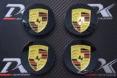 PORSCHE SİYAH JANT GÖBEĞİ KAPAK SETİ 65mm - 1