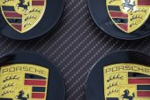PORSCHE SİYAH JANT GÖBEĞİ KAPAK SETİ 65mm - 2
