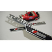 Audi Turbo S Line Çamurluk Yanı 3M Krom ABS Logo 2 Li Set thumbnail 1