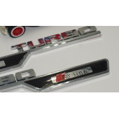 Audi Turbo S Line Çamurluk Yanı 3M Krom ABS Logo 2 Li Set thumbnail 3