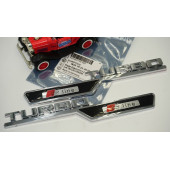 Audi Turbo S Line Çamurluk Yanı 3M Krom ABS Logo 2 Li Set thumbnail 7