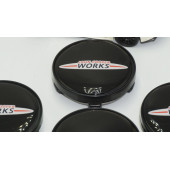 Mini John Cooper Works Logo Siyah Jant Göbeği Kapak Seti - 3
