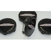 Mini John Cooper Works Logo Siyah Jant Göbeği Kapak Seti - 4