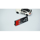 DK Tuning S4 Gümüş Kırmızı 3D Ön Panjur Logo Audi İle Uyumlu thumbnail 2