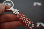 Audi Halka Logo Krom Metal Çift Yön Anahtarlık - 1