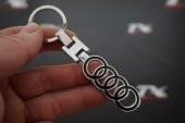 Audi Halka Logo Krom Metal Çift Yön Anahtarlık - 2