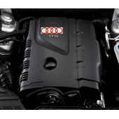 DK Tuning Motor Kapağı 16cm Kırmızı Amblem Logosu Audi İle Uyumlu - 1
