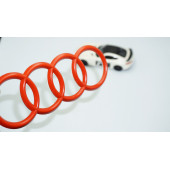 DK Tuning Motor Kapağı 16cm Kırmızı Amblem Logosu Audi İle Uyumlu - 2