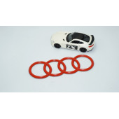 DK Tuning Motor Kapağı 16cm Kırmızı Amblem Logosu Audi İle Uyumlu - 3