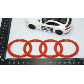 DK Tuning Motor Kapağı 16cm Kırmızı Amblem Logosu Audi İle Uyumlu - 5