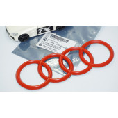 DK Tuning Motor Kapağı 16cm Kırmızı Amblem Logosu Audi İle Uyumlu - 6