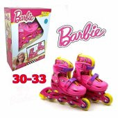 2+1 Barbie Alıştırma Çocuk Paten Seti Kız Paten Seti Lisanslı S Beden (30-33) - 1