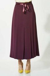 KADIN BÜYÜK BEDEN PİLELİ ETEK 90 CM BOYUNDA ,SORALLİNE 705 MÜRDÜM - 3