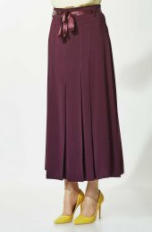 KADIN BÜYÜK BEDEN PİLELİ ETEK 90 CM BOYUNDA ,SORALLİNE 705 MÜRDÜM - 4