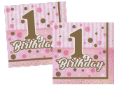 PEÇETE 1 BİRTHDAY 16LI PEMBE - 3