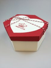 KUTU ALTIGEN KIRMIZI-KREM SWEET LOVE 22CM X 19CM X 10CM - 1