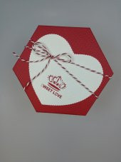 KUTU ALTIGEN KIRMIZI-KREM SWEET LOVE 22CM X 19CM X 10CM - 2